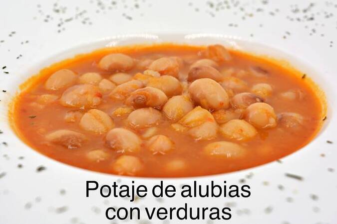 Receta de alubias con verduras, chícharos