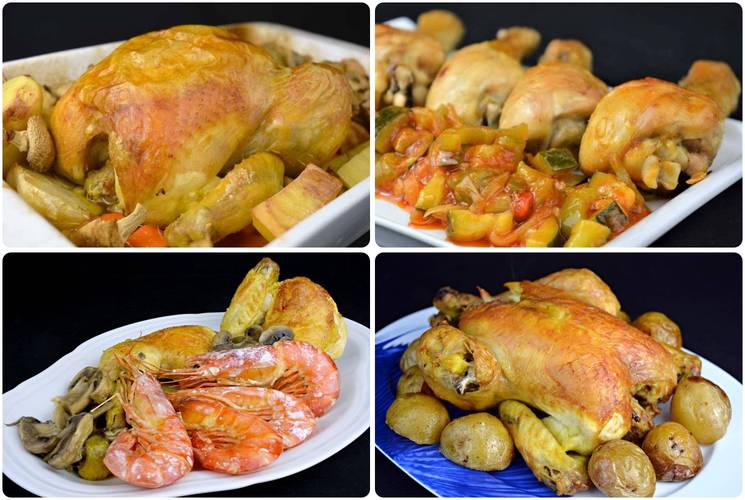 10 recetas de pollo asado al horno con guarniciones diferentes