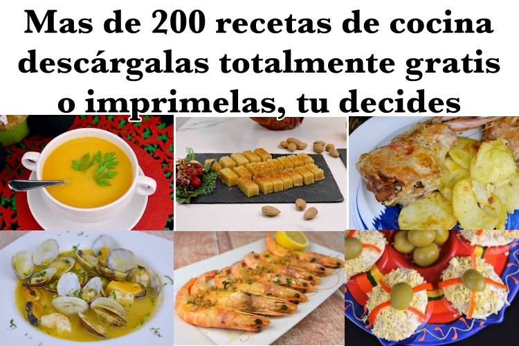 Recetas de cocina en PDF descarga gratis más de 200 recetas