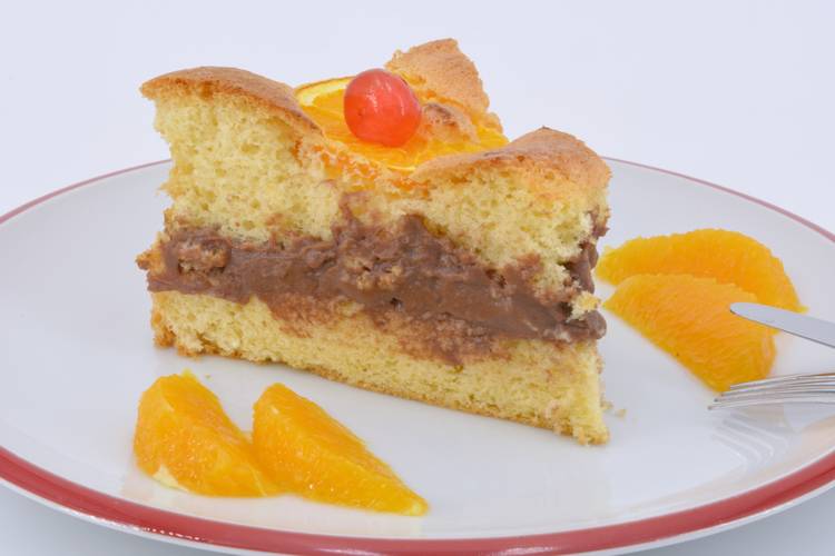 Tarta de naranja con crema de chocolate, receta casera